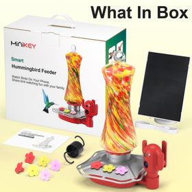 Gift-ready Minikey feeder packaging highlighting shared viewing features