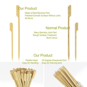 Minisland appetizers and cocktail garnishes on bamboo sticks