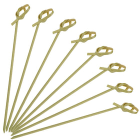 Minisland bamboo knot cocktail toothpicks 6-inch for elegant appetizers.