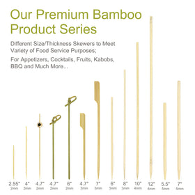 Minisland high-quality bamboo skewers resist splintering for clean serving.