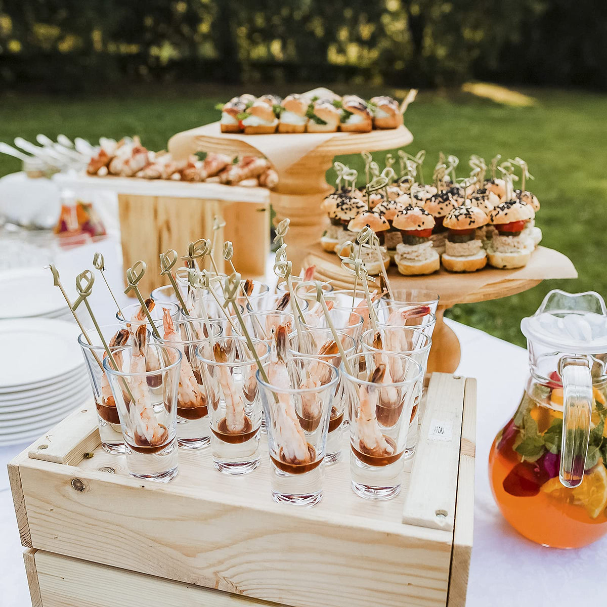 Minisland durable skewers resist splintering for sturdy bites.