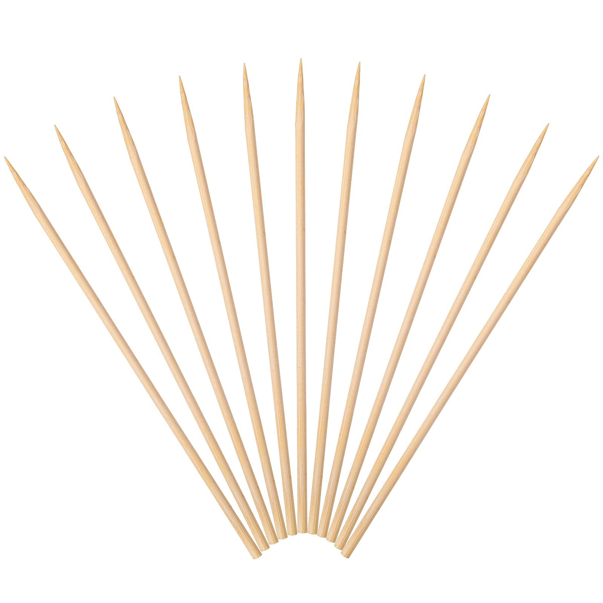 Minisland premium 6-inch bamboo skewers for appetizers and fruit kebabs.