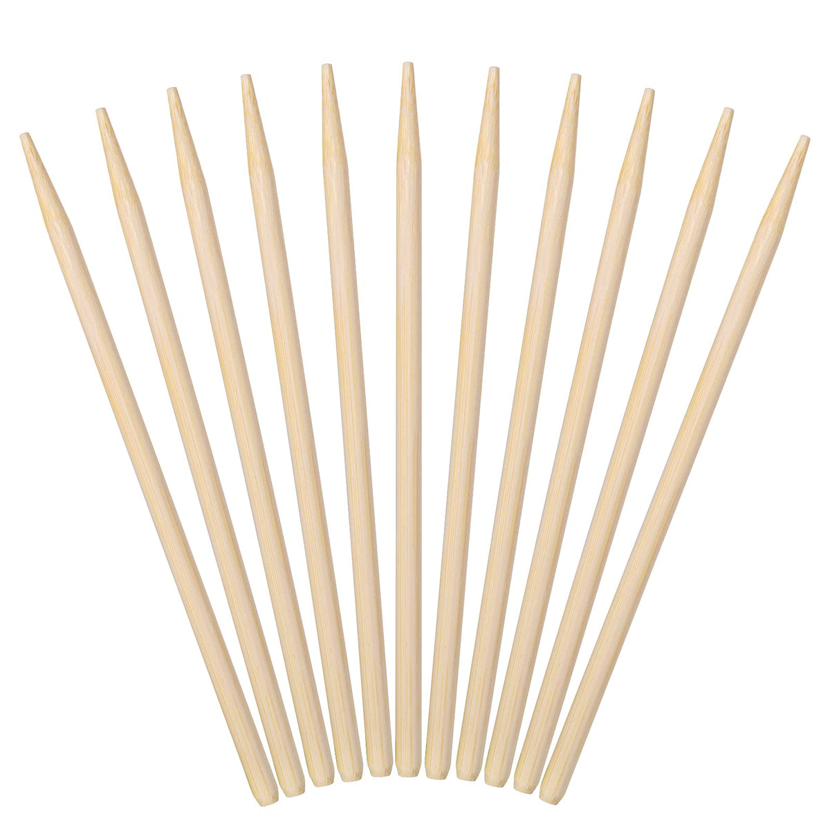 Minisland premium bamboo skewers 5mm thick 5.5 inch length, sturdy and splinter-free for grilling