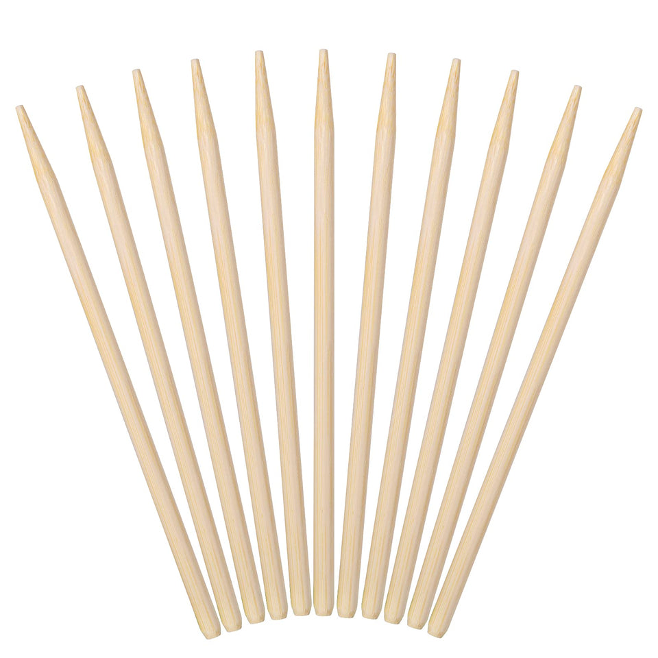 Minisland premium bamboo skewers 5mm thick 5.5 inch length, sturdy and splinter-free for grilling