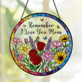 MINIVINE Remember I Love You Mom suncatcher brightens windows with colorful glass