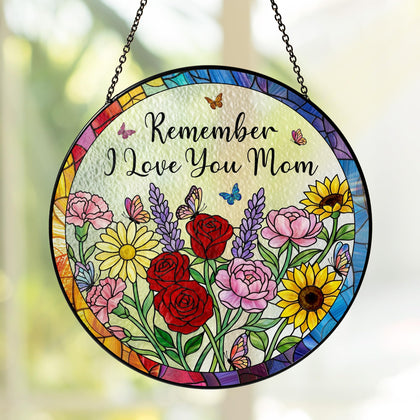 MINIVINE Remember I Love You Mom suncatcher brightens windows with colorful glass
