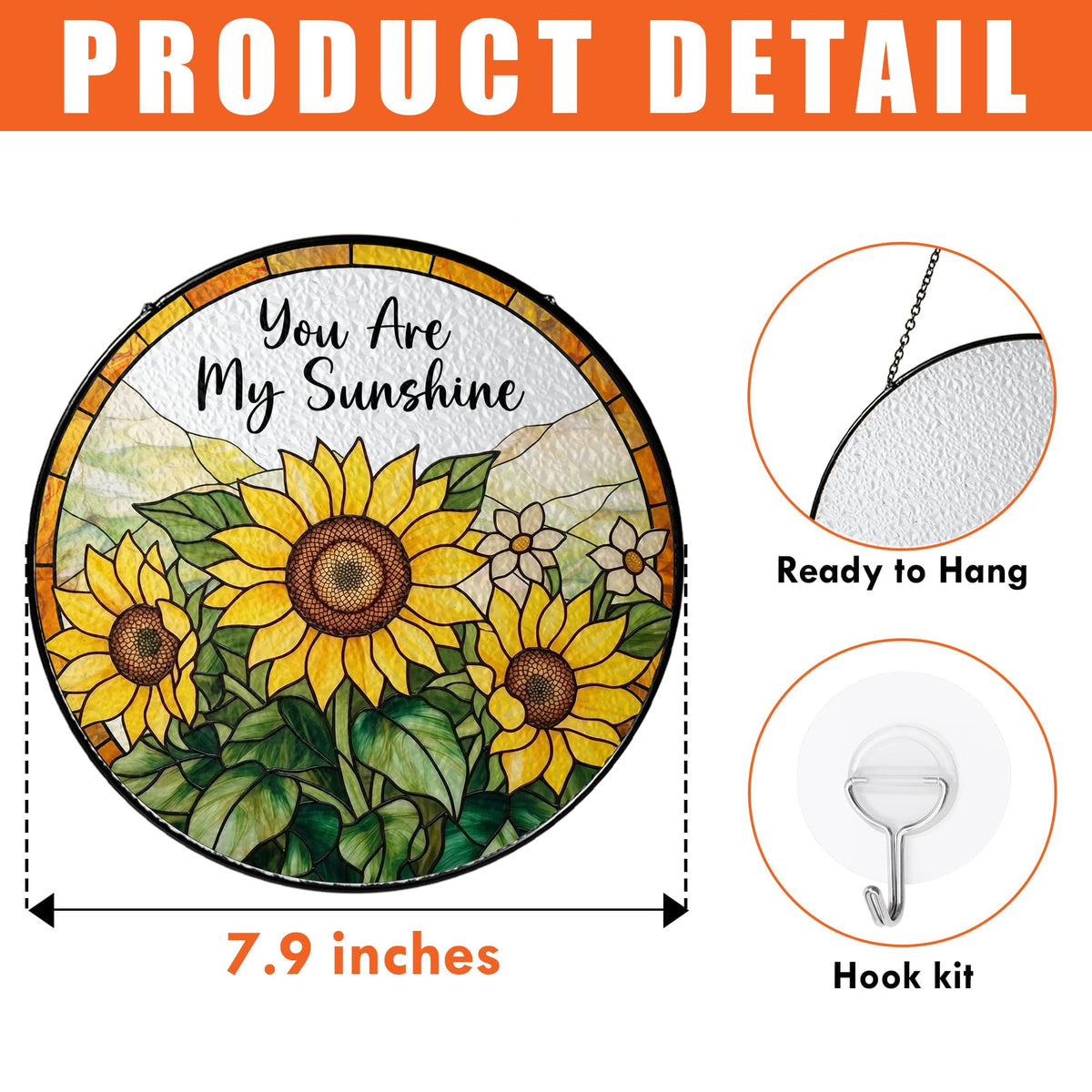 MINIVINE stained glass sunflower decor makes a thoughtful gift for mom or grandma.
