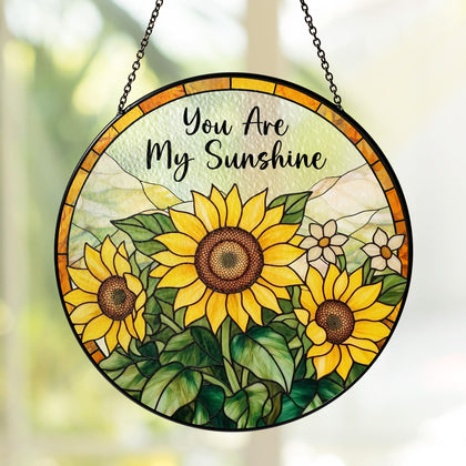 MINIVINE sunflower suncatcher in a sunny window adds warm color to any room.