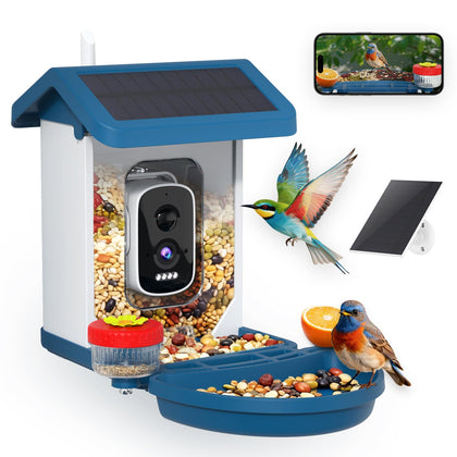 MINIXTEC smart bird feeder camera front view for daily backyard bird watching.