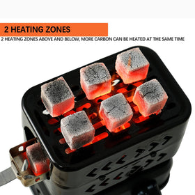 Minkah 3D Coal Burner in use lighting natural coals for grilling