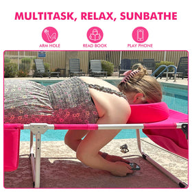 Minndudu foldable layout for easy beach or pool transport.