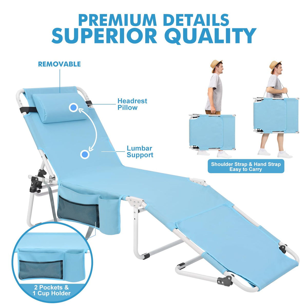 Minndudu chair with Velcro cover keeps feet off the face hole for comfort.