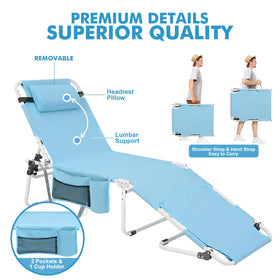 Minndudu chair with Velcro cover keeps feet off the face hole for comfort.