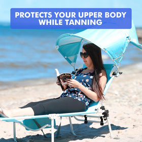 Minndudu tanning chair with 5-position backrest offers customizable sunning angles.