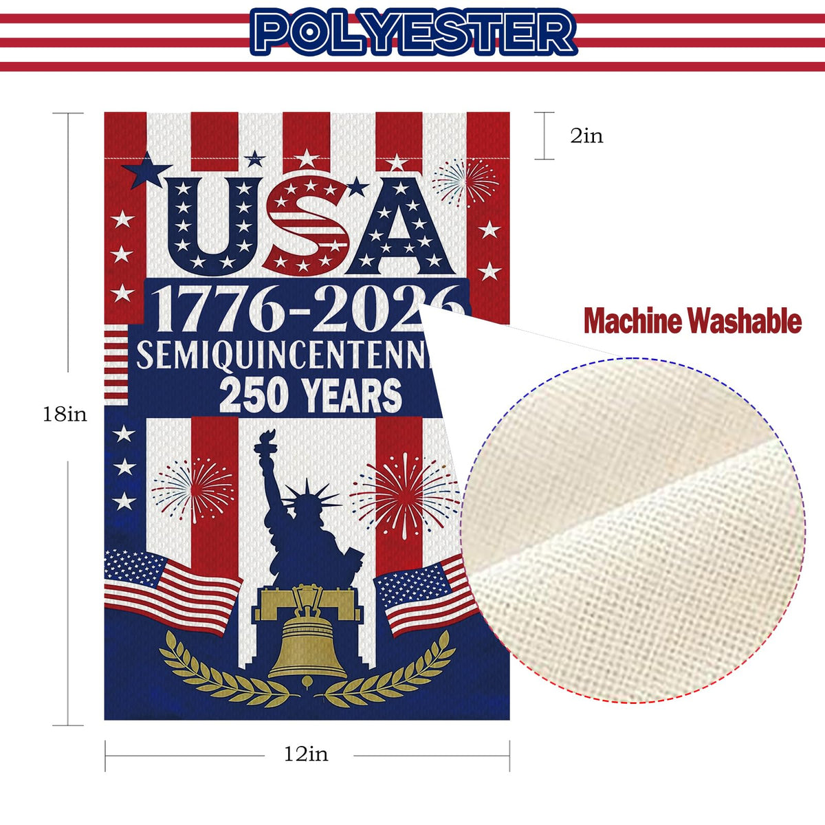 Mintolex heavy-duty polyester flag withstands wind and sun.