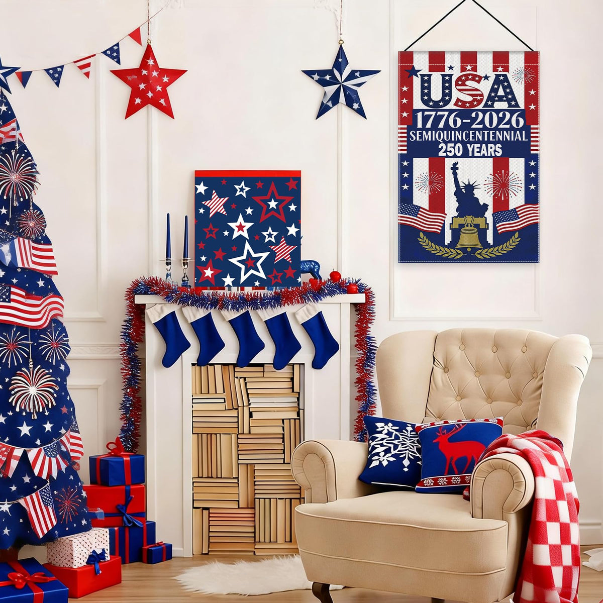 Mintolex flag shows stars and stripes to boost curb appeal.
