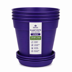 Mintra garden pots 19cm purple round for balcony and patio decor