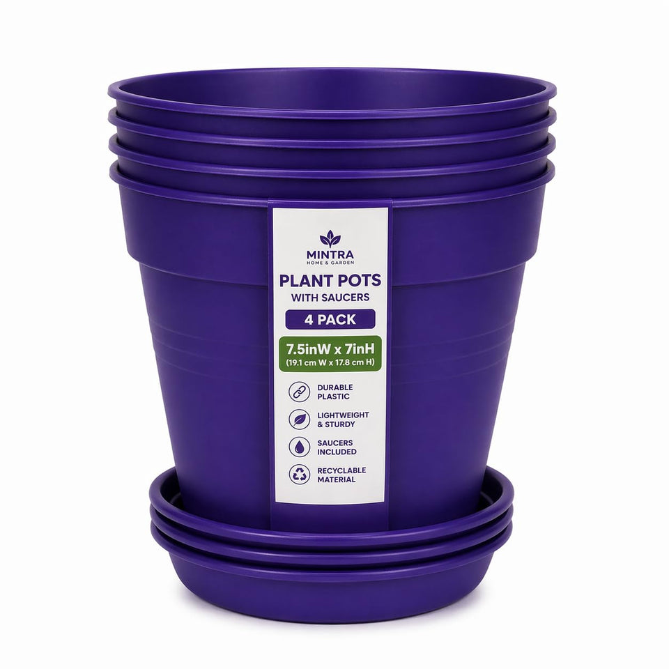 Mintra garden pots 19cm purple round for balcony and patio decor