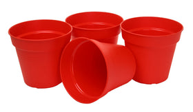 Close-up of drainage holes on a Mintra red planter