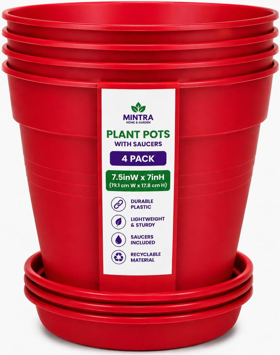 Mintra Garden Pots red 19 cm front view for porch display