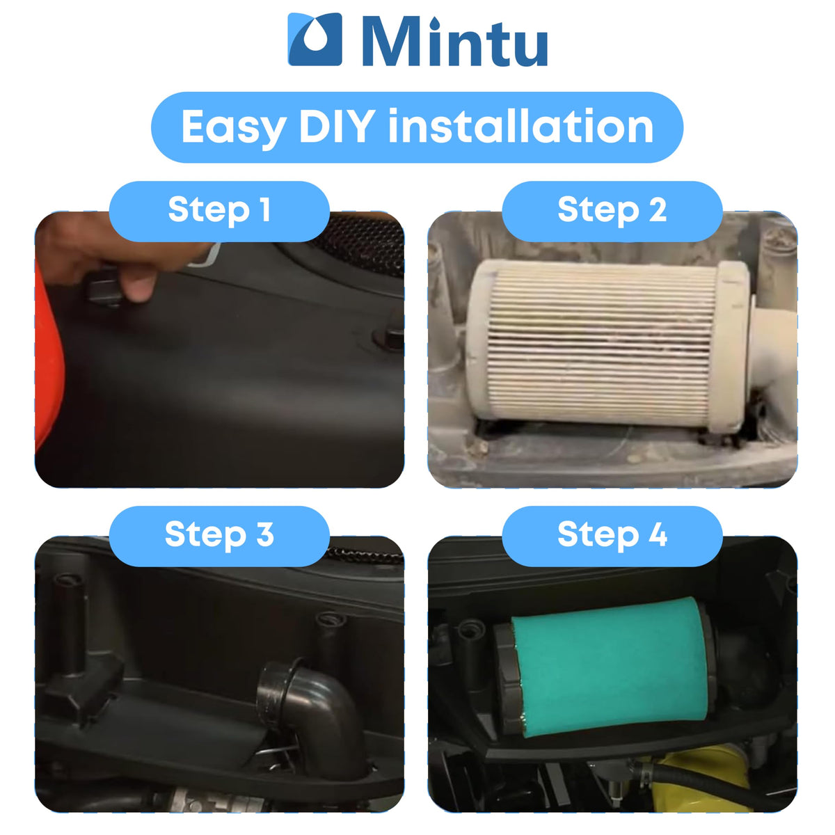 Mintu air filter durable filtration media withstands demanding mowing sessions.
