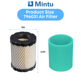 Mintu air filter installed in John Deere Z335e mower for easy upgrade.