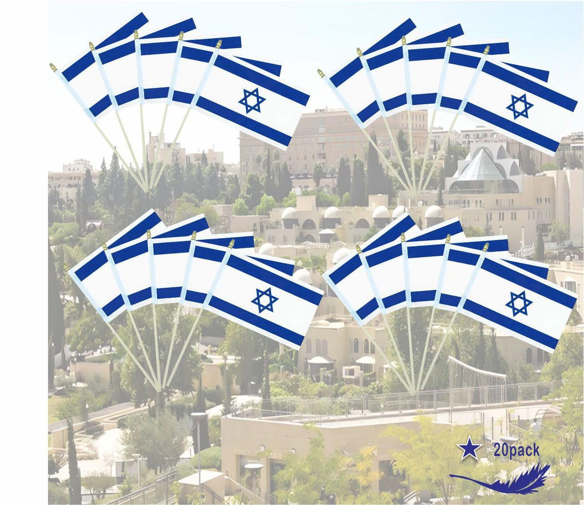 Minvoole 5x8 Israeli flag decor for classrooms and parties.