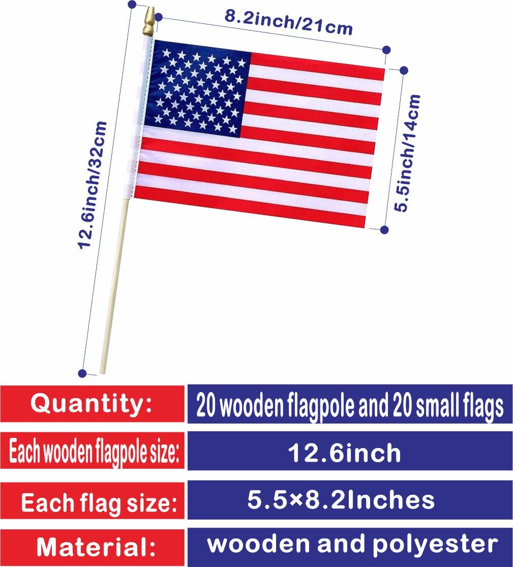 Minvoole 20 piece flag pack for bulk celebrations and events.