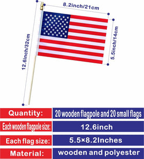 Minvoole 20 piece flag pack for bulk celebrations and events.
