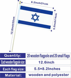 Minvoole Israel flag back design white reverse for clean display.