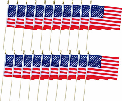 Minvoole USA flag 5x8 inch handheld flag, ideal for patriotic displays.