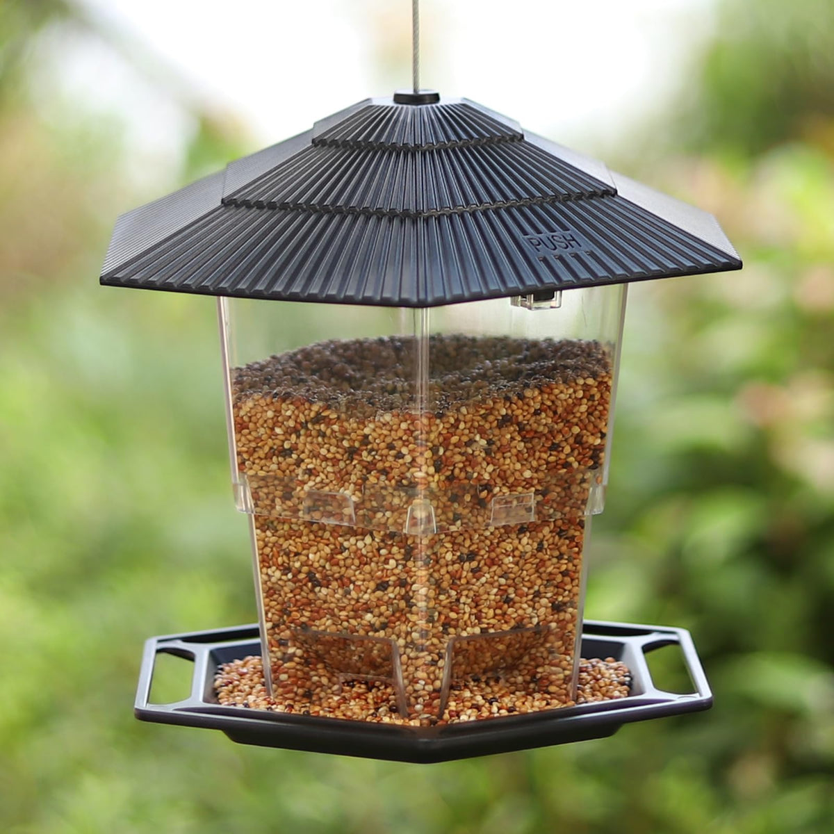 MINWOLF weatherproof design keeps seeds dry for birds
