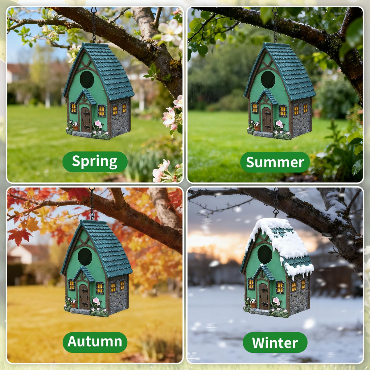 MINWOLF durable waterproof resin bird house withstands weather