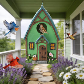 MINWOLF retro garden design bird house adds cottage charm