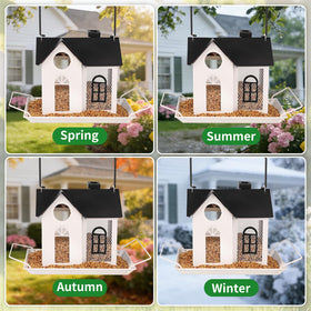 MINWOLF charming house design feeder adds rustic charm to any garden