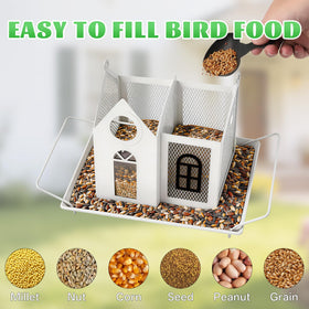MINWOLF hanging feeder with mesh sides keeps seed dry and easy to monitor