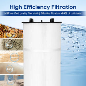 Miory 27002-0200S provides 200 sq ft filtration area for improved debris capture.