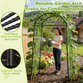 Miory arch trellis enables quick vertical garden setup for cucumbers and beans