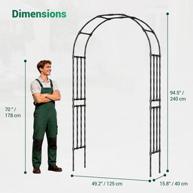 Miory garden arch trellis assembly parts laid out for easy setup.