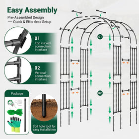 Miory Garden Arch Trellis Protective Coating helps resist the elements while supporting vines.
