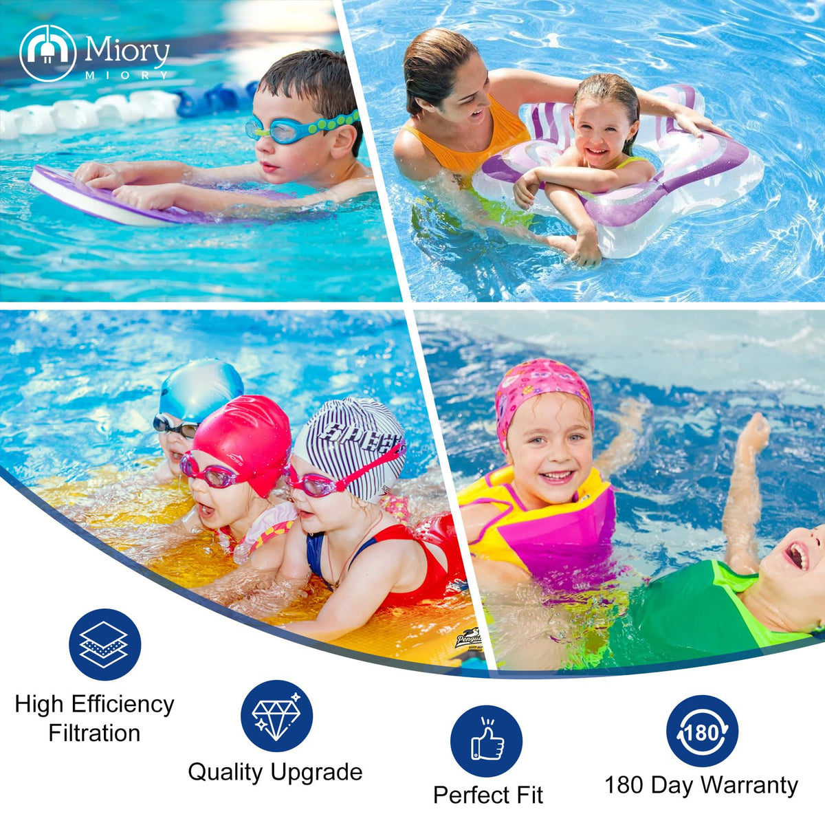 NSF-certified Miory filtration fabric enabling easy cleaning with water pressure