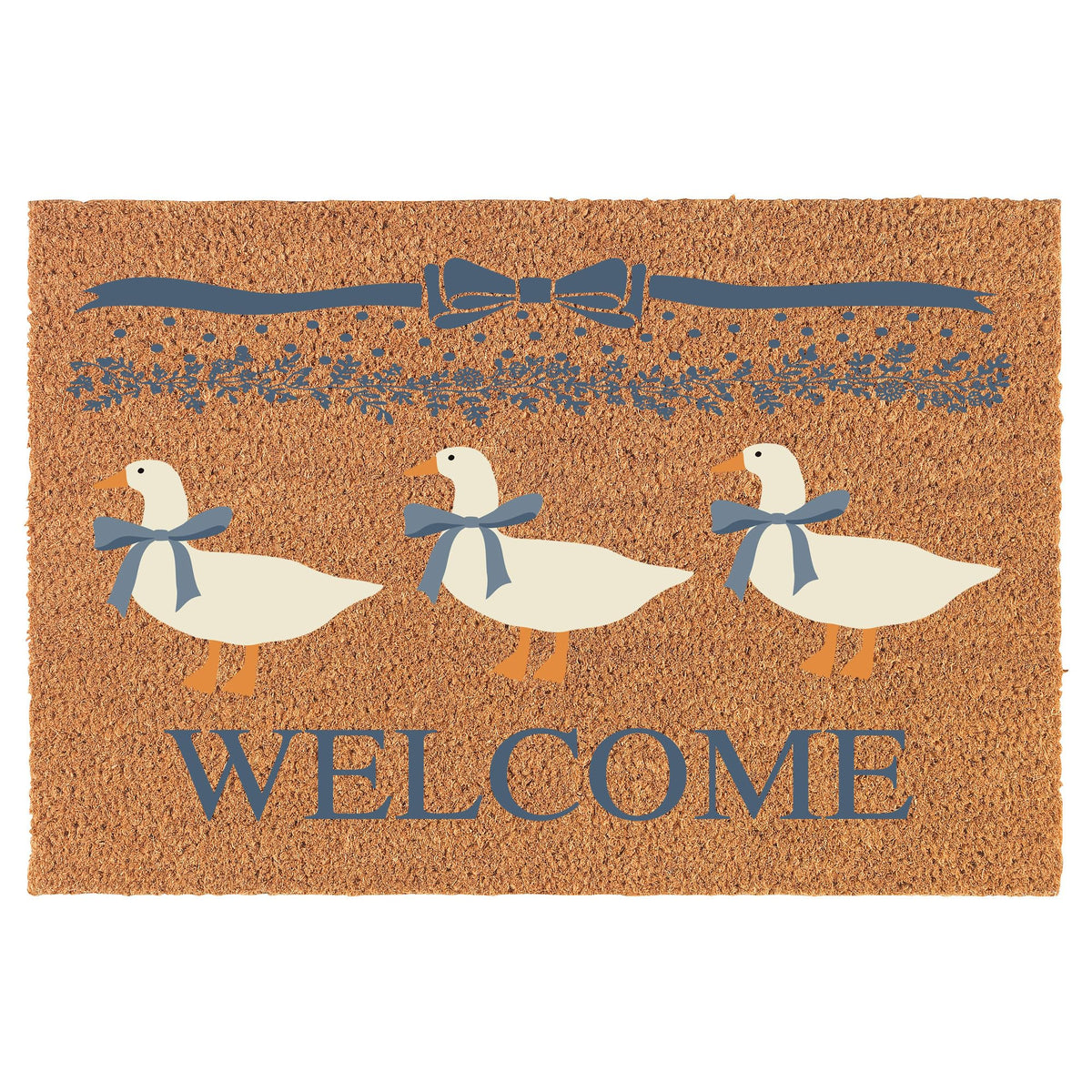 MIP Welcome Doormat in coco coir at the front door with anti-slip backing for stable entry