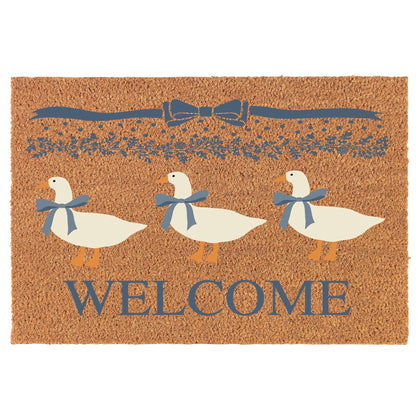 MIP Welcome Doormat in coco coir at the front door with anti-slip backing for stable entry