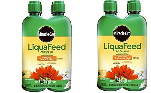Miracle-Gro LiquaFeed refill bottle pouring, enabling simple feeding and watering for healthier plants