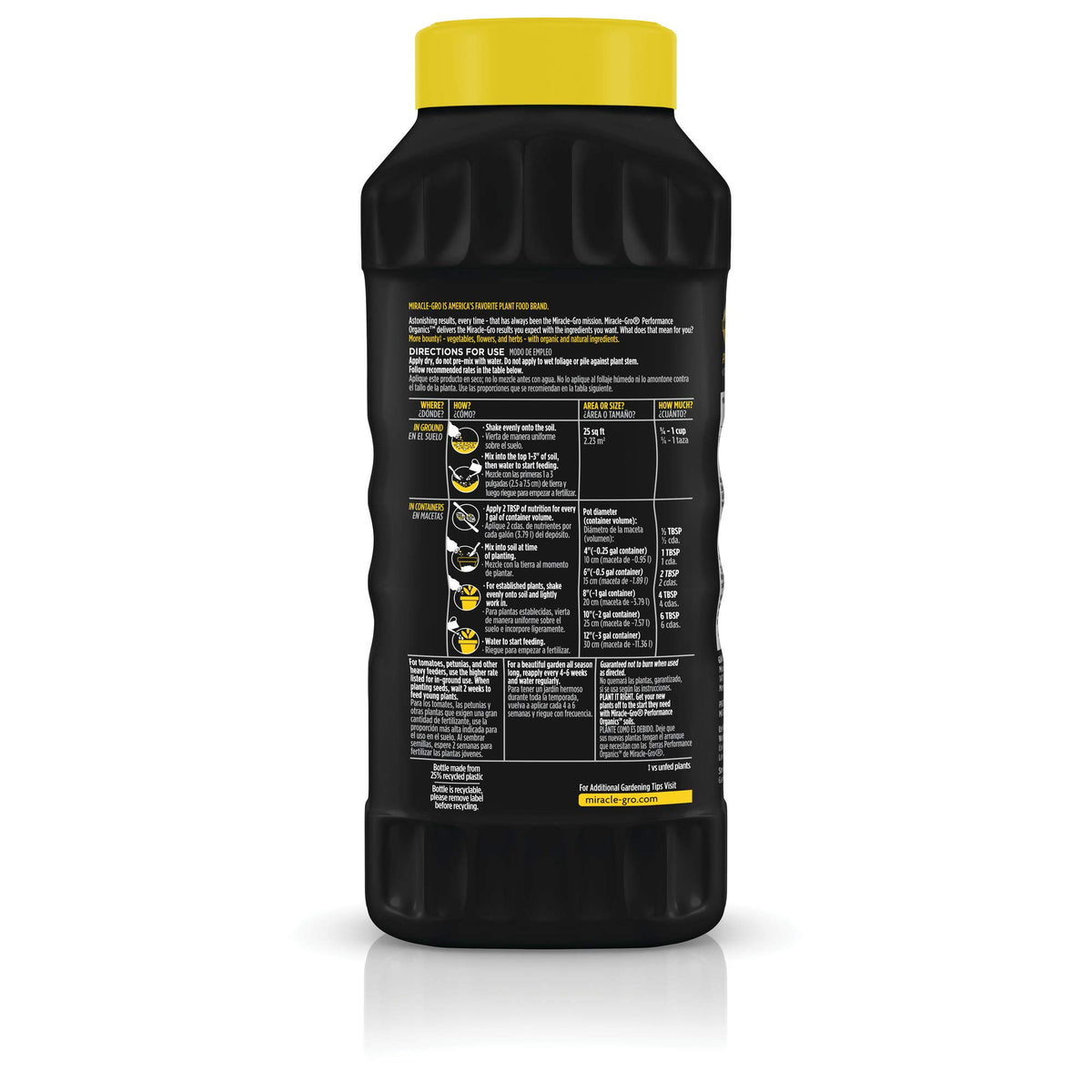 Miracle-Gro Performance Organics granules dissolve quickly, nourishing soils for healthier blooms