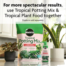 Miracle-Gro Tropical Houseplant Food 8-ounce bottle is easy to store.