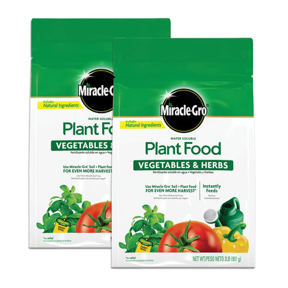Miracle-Gro water soluble plant food bottle ready to mix for vegetables and herbs
