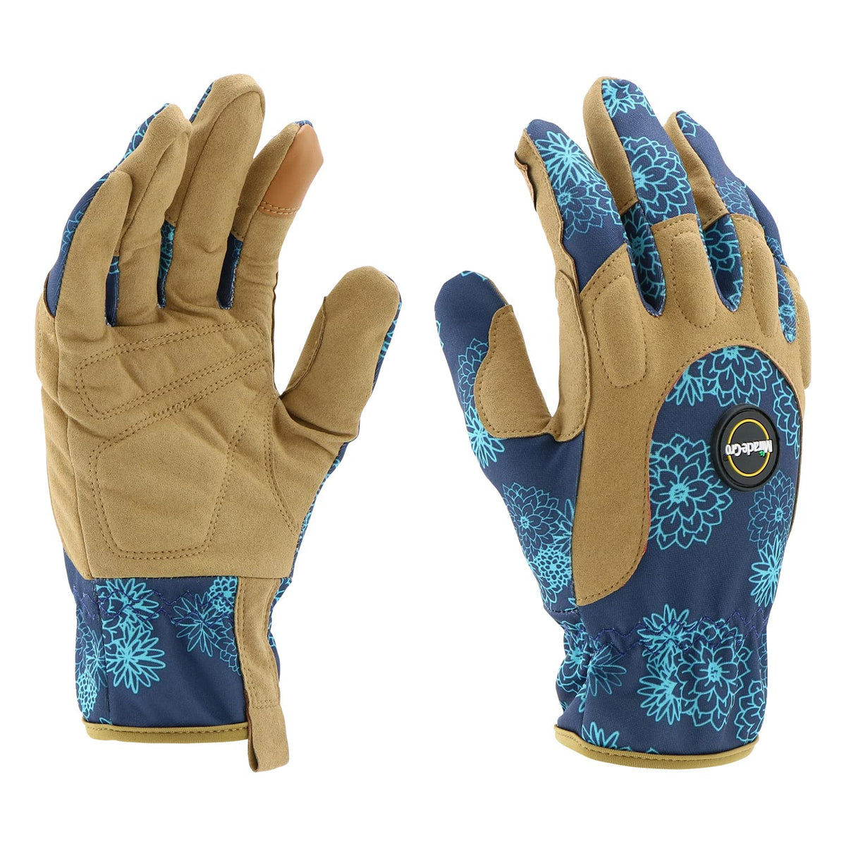 Miracle-Gro gloves — back of hand breathable fabric keeps hands cool during long tasks.
