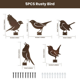 MIRATE patio decor featuring rusty birds enhances outdoor spaces