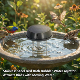 Miriam Song bracket attachment for bird bath demonstrates secure, adjustable setup.